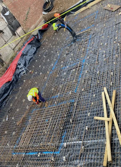 Reinforced concrete structure built for a London residential project