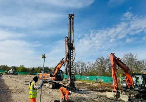 Foundation and piling works for a London residential construction project