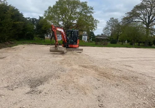 Groundworks construction underway for a London residential build