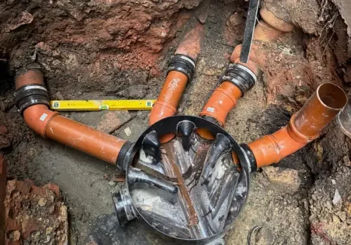 Foul and surface water drainage installed during residential groundworks