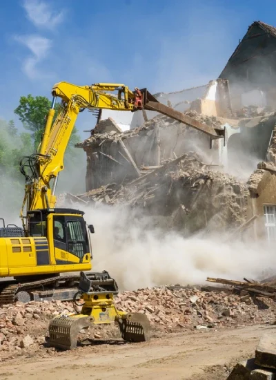 Demolition team clearing a site for a London residential project