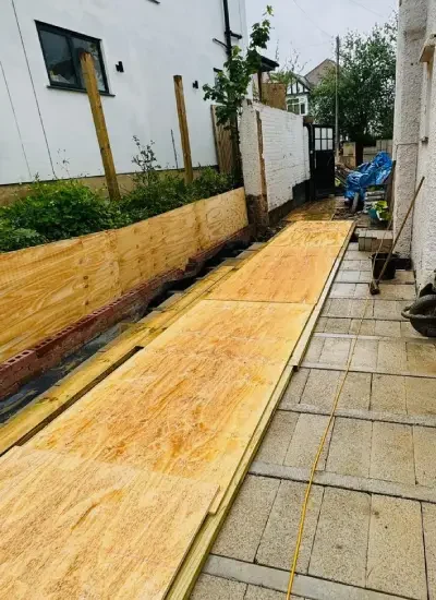 Residential groundworks team preparing a London construction site