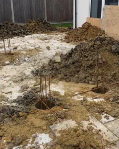Construction paperwork prepared for a residential building project